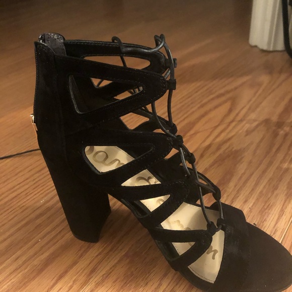 Sam Edelman Suede Lace-up Block Heel - Picture 4 of 6